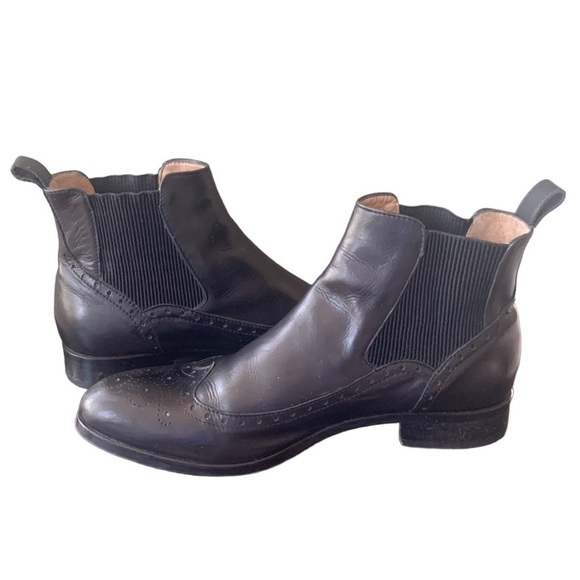 Konstantin Starke Black Italian Leather Chelsea Ankle Boots Size 39.5 - Picture 3 of 9